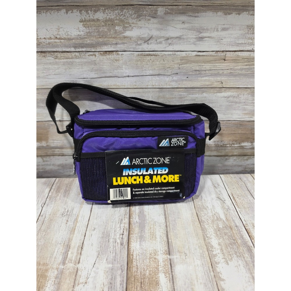 Arctic Zone Insulated Lunch & More Bag Purple Dual Compartment Vintage Cooler
